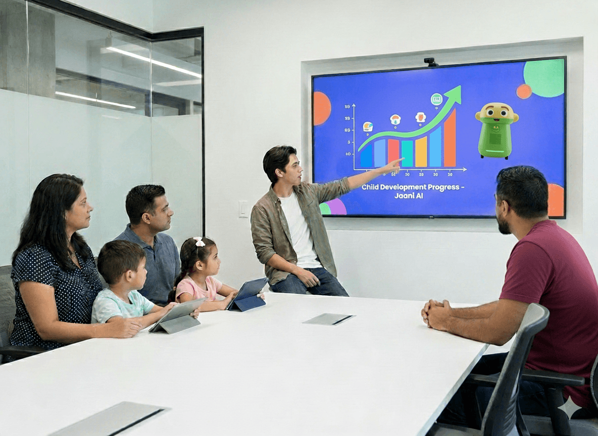 Parents interacting with Jaani